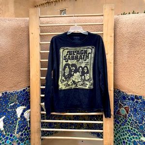 Original '76 Black Sabbath world tour t-shirt decal upcycle long sleeve black